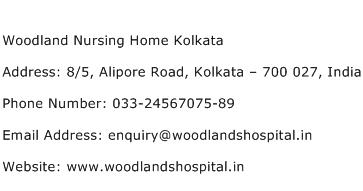 Woodland Nursing Home Kolkata Address Contact Number