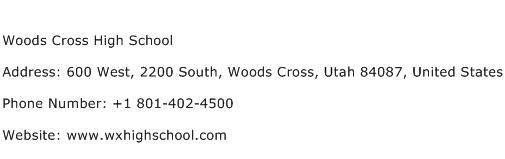Woods Cross High School Address Contact Number