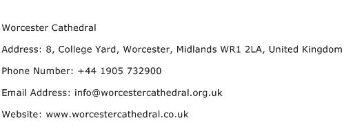 Worcester Cathedral Address Contact Number