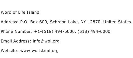 Word of Life Island Address Contact Number