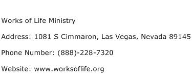 Works of Life Ministry Address Contact Number