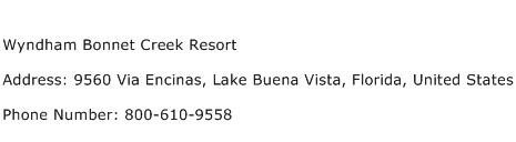 Wyndham Bonnet Creek Resort Address Contact Number