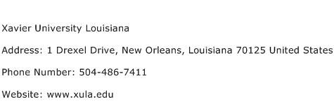 Xavier University Louisiana Address Contact Number