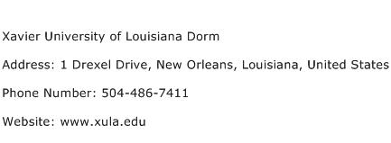 Xavier University of Louisiana Dorm Address Contact Number