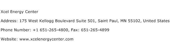 Xcel Energy Center Address Contact Number