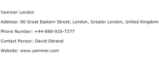 Yammer London Address Contact Number