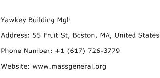Yawkey Building Mgh Address Contact Number
