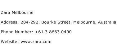 Zara Melbourne Address Contact Number