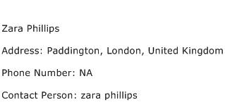 Zara Phillips Address Contact Number