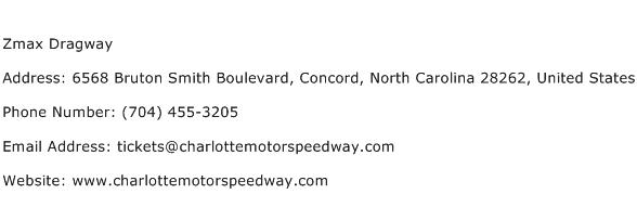 Zmax Dragway Address Contact Number