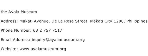 the Ayala Museum Address Contact Number