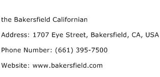 the Bakersfield Californian Address Contact Number
