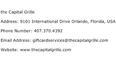 the Capital Grille Address Contact Number