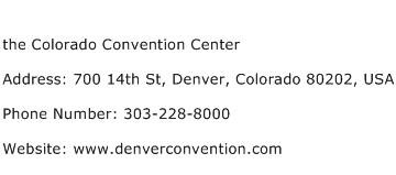 the Colorado Convention Center Address Contact Number