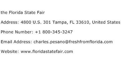 the Florida State Fair Address Contact Number