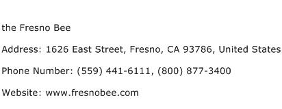 the Fresno Bee Address Contact Number