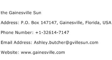 the Gainesville Sun Address Contact Number
