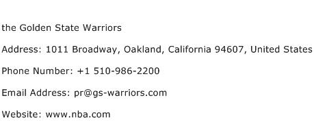the Golden State Warriors Address Contact Number