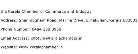 the Kerala Chamber of Commerce and Industry Address Contact Number