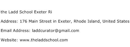 the Ladd School Exeter Ri Address Contact Number